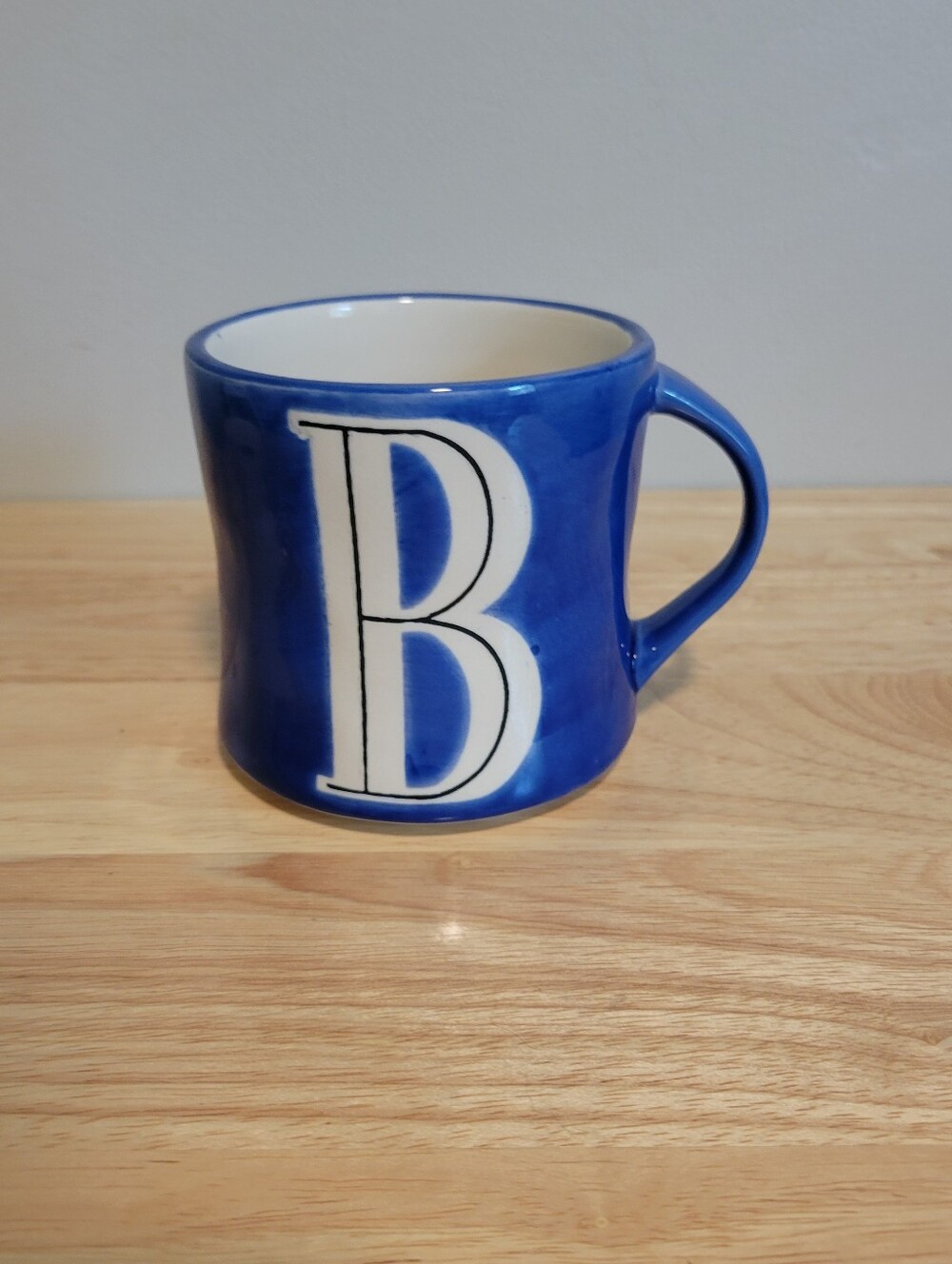 Anthropologie Blue and White 'B' Ceramic Mug